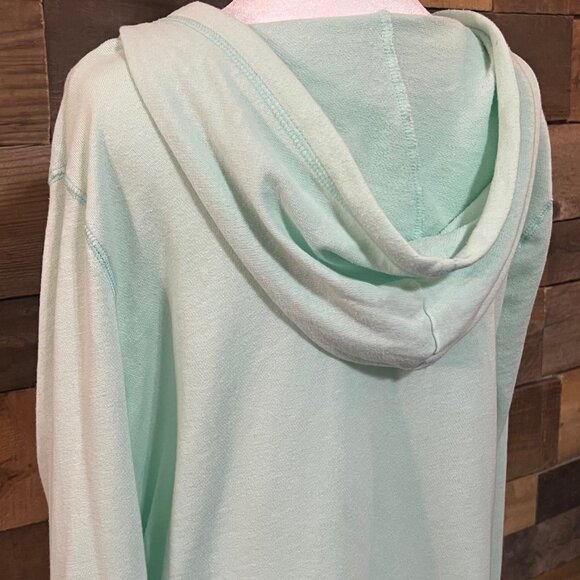 Old Navy Lightweight Mint Green Long Sleeve Hoodie Size Large Cotton Blend - Picture 5 of 8